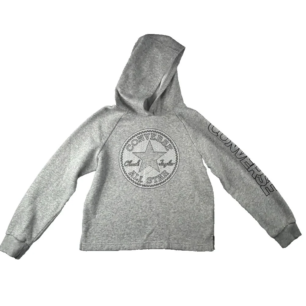 Converse All Star Hoodie Girls Sz M Gray Pullover Casual Logo Cozy Comfy Pacsun‎